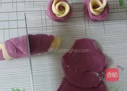 Illustration of how to make tender corn dregs, purple sweet potato and rose flower steamed buns 6