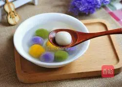 Illustration of how to make vegetable and fruit colored glutinous rice balls 6