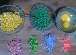 Illustration of how to make assorted fried rice 1 