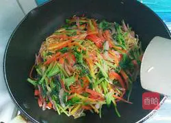 Illustration of Homemade Colorful Vegetable Fried Noodles 10