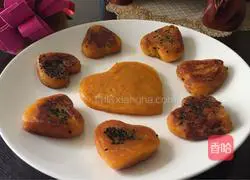 Illustration of how to make love pumpkin cake 13