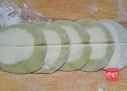 Illustration of how to make rose meat steamed buns (matcha) 9