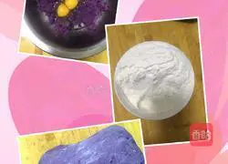 Illustration of how to make love purple potato cake 4
