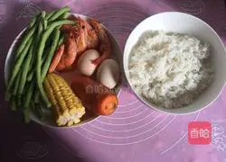 Illustration of how to make colorful golden fried rice 1