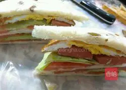 Egg and ham sandwich Illustration of how to do it 16