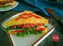 Red Sausage Cheese Sandwich Recipe Illustration 12