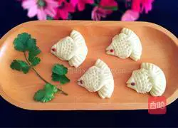 Illustration of how to make milk-flavored goldfish steamed buns 18
