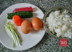 Three Color Fried Rice Recipe Illustration 1