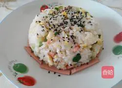 Egg and ham fried rice Illustration of how to do it 6