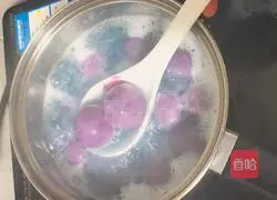 Pink purple sweet potato glutinous rice balls Illustration of how to do it 6
