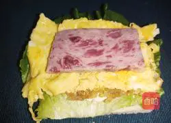 Illustration of how to make a lazy egg and ham sandwich 9