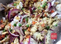 Chicken Curry Illustration of how to make fried rice 7