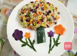 Illustration of how to make big tree fried rice 13