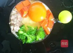 Illustration of how to make colorful vegetable pancakes 10