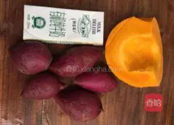 Pumpkin Purple Illustration of how to make potato layer cake 1