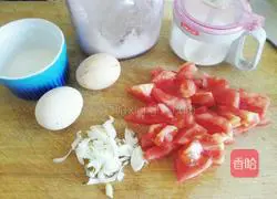Illustration of how to make tomato fried egg rice bowl 1