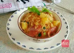 Illustration of Potato and Sausage Braised Rice 7