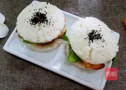 Illustration of how to make rice burgers 18