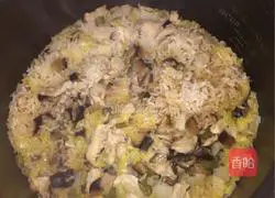 Illustration of braised rice with mushrooms and chicken legs 10