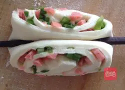 Scallion-flavored ham rolls Illustration of how to do it 14