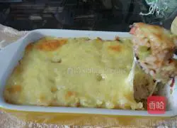 Cheese Potato Baked Rice Recipe Illustration 12