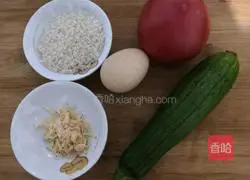 Illustration of tomato, loofah and shrimp porridge 1