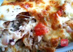 Seafood Illustration of how to make baked rice 1