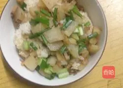 Illustration of how to make delicious baked rice with vegetables, fruits and shrimps 4