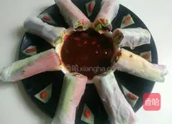 Illustration of how to make Vietnamese spring rolls 4