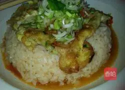 Illustration of how to make egg rice bowl 5