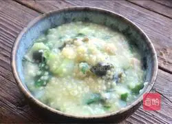 Illustration of cabbage, frozen tofu and preserved egg porridge 10