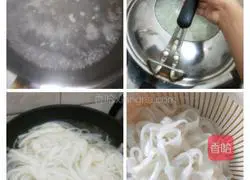 Illustration of how to make pork offal soup and rice noodles 8