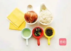 Illustration of how to make bacon cheese rice balls 1