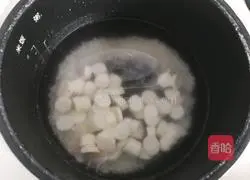 Illustration of how to make shrimp and yam porridge 4