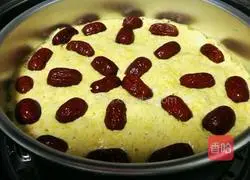 Illustration of how to make pumpkin and red date hair cake 10