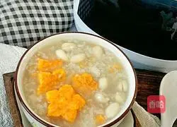 Illustration of how to make sweet potato, glutinous rice and peanut porridge 11