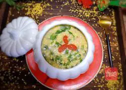 Illustration of how to make chrysanthemum chrysanthemum minced meat and millet porridge 11