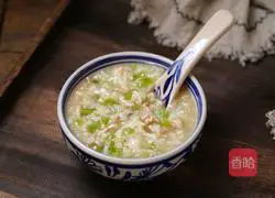 Illustration of how to make celery and lean meat porridge 10