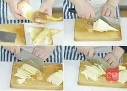 Illustration of how to make fresh bamboo shoots and mushroom spring rolls 2