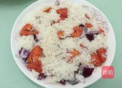 Durian, seafood and cheese baked rice recipe illustration 5