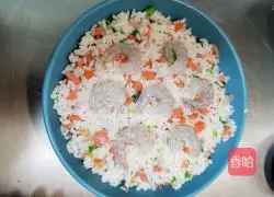 Illustration of how to make shrimp and cheese baked rice 12