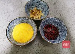 Illustration of how to make red bean, lily and bran rice porridge 1