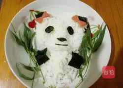 Illustration of how to make giant panda rice balls 12
