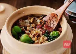 Illustration of how to make sausage clay pot rice 18