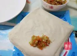 Illustration of how to make three fresh vegetable spring rolls 8