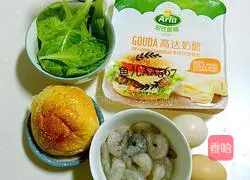 Illustration of how to make shrimp burger 1