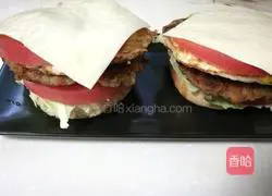 Illustration of how to make homemade pork chop luxury burger 7