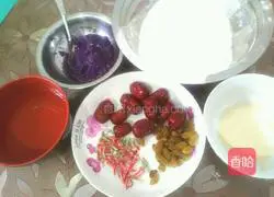 Illustration of how to make purple sweet potato cake 1