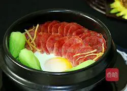 Illustration of how to make sausage clay pot rice 12