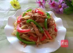 Illustration of how to make shredded pork pancakes 11